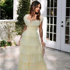 VICI Francesca Tulle Tiered Maxi Dress